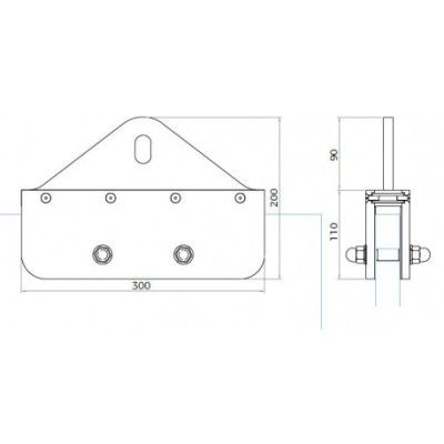 Anclaje Serie LMD superior para Costillas de Vidrio