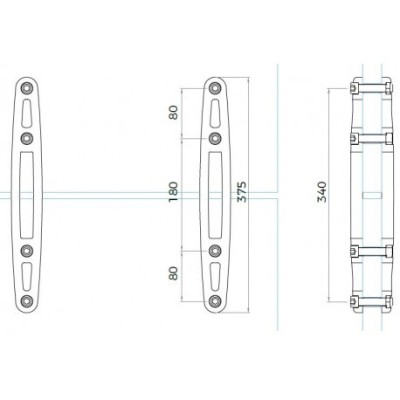 Anclaje Serie LMD-2 Brazos para Costillas de Vidrio