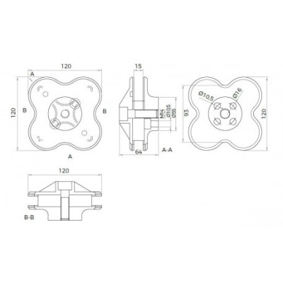 Araña Serie DMCK para Estructura sin Perforación a Vidrio