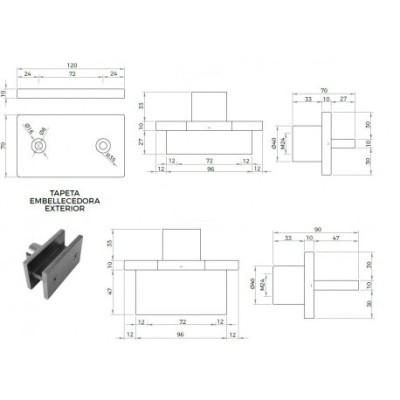 Araña Serie QS Tapa Rectangular