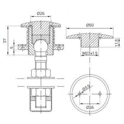 Rótula Anclaje Exterior-Interior