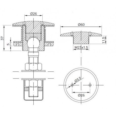 Rótula Anclaje Exterior-Interior