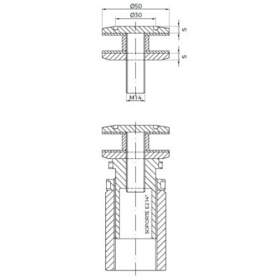 Conector plano 50mm