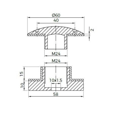 Conector 60mm