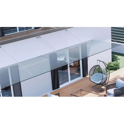 Marquesina  Vidrio Tirantes con Voladizo 2 metros Glass Canopy