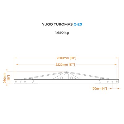 Yugo elevación paquetes de vidrio G-20 Turomas Dimensiones|Distecglass