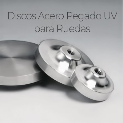 Discos de acero para pegado UV de vidrio con ruedas mediante conexiones roscadas | Distecglass