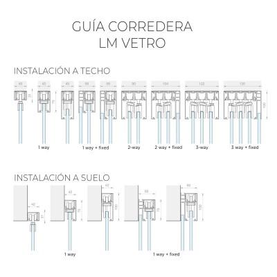 Kit Corredera LM VETRO Aluminio