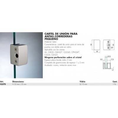 Cerraduras serie 200 Sin Perforación a Vidrio