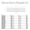 Discos Acero Pegado UV de Vidrio en Ruedas y Patas