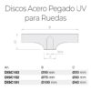 Discos Acero Pegado UV de Vidrio en Ruedas y Patas
